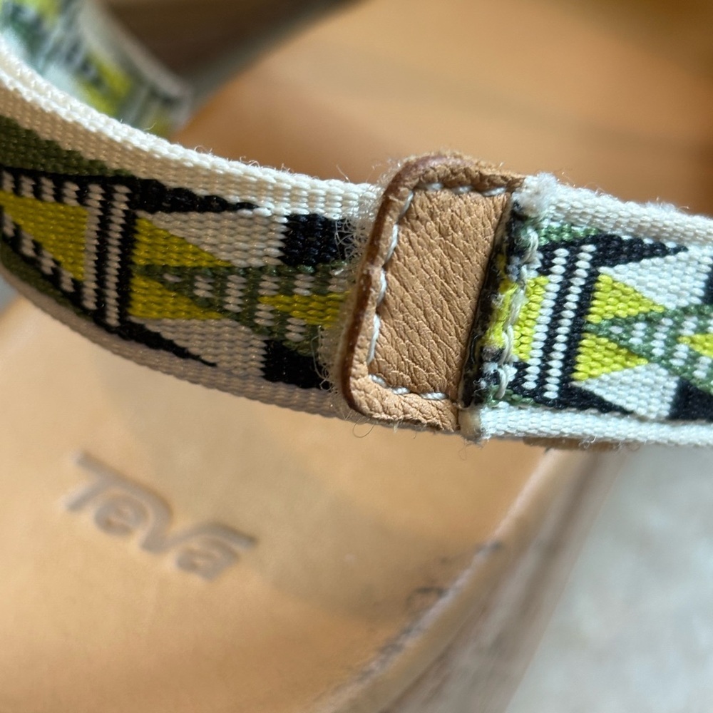 Teva  Arrabelle Universal Cork Wedge Lime Sz 10 - Picture 4 of 10